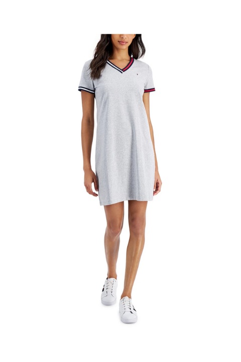 Лятна рокля Tommy Hilfiger, Памук, Сиво XS