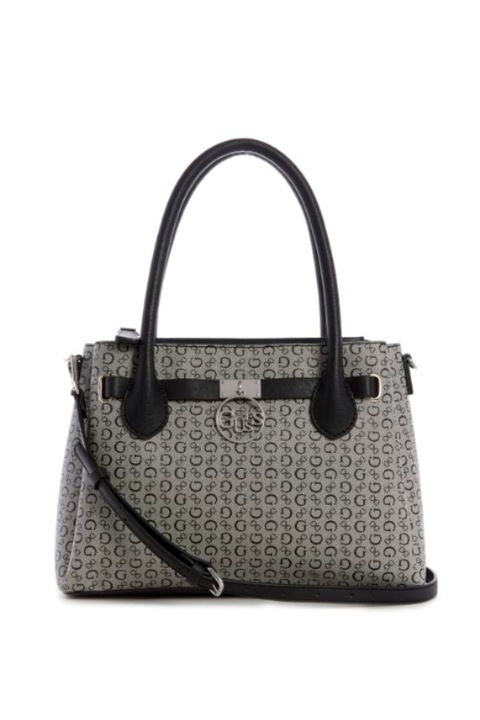 Női táska Minden Satchel, Guess, Ökológiai bőr, 30 x 22 x 12 cm, fekete/szürke
