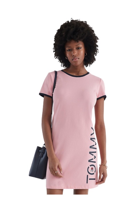 Дамска рокля, Tommy Hilfiger, Памук/Еластан, Розова, XL