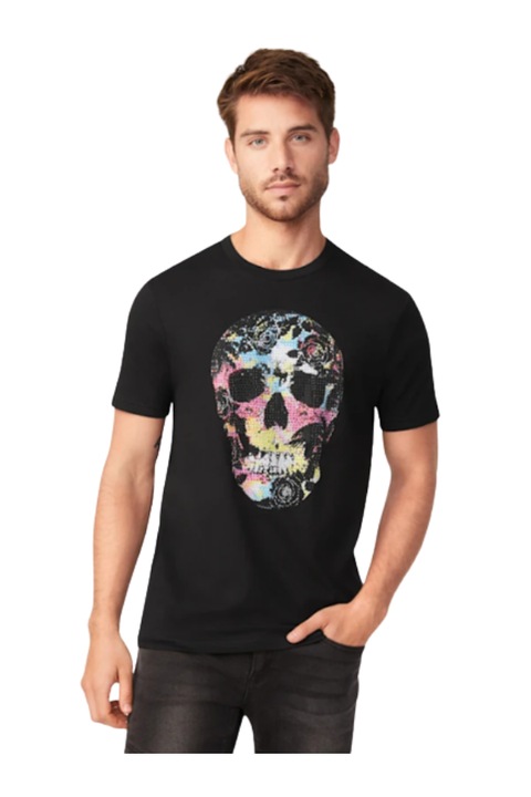 Férfi póló Rob, Guess, pamut, fekete, XL