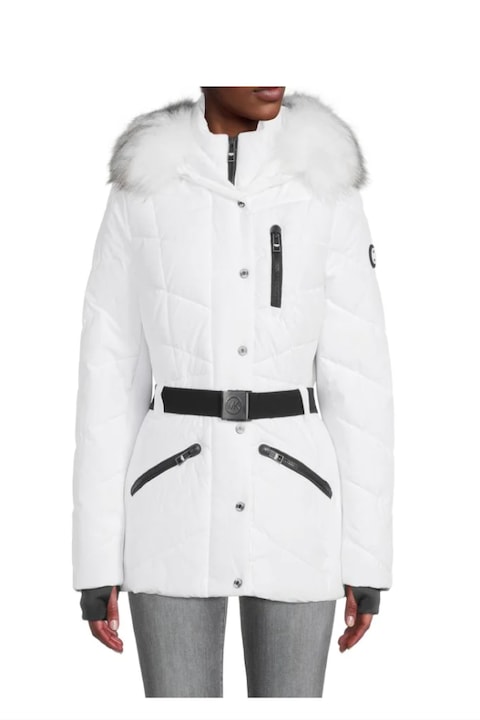 Jacheta de iarna, Michael Kors, Poliester, Alb, M