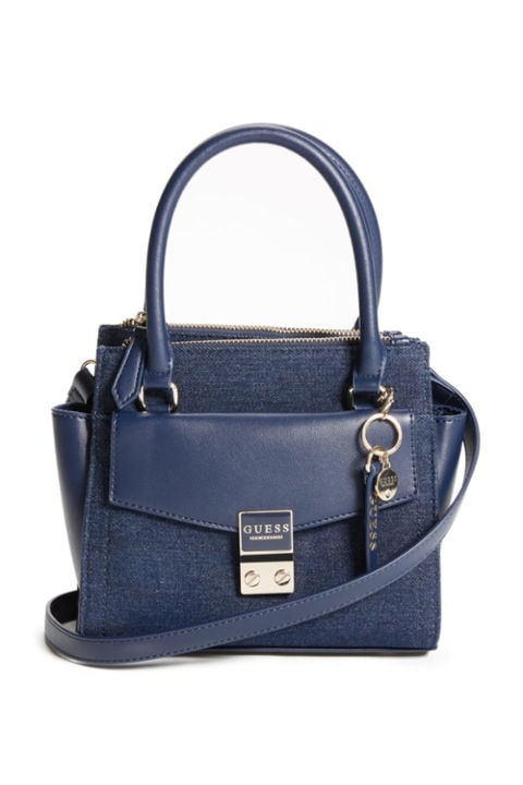 Női kézitáska/crossbody Tessa, Guess, ökológiai bőr, 23 x 21,5 x 7,5 cm, sötétkék