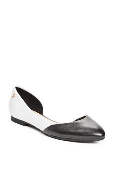 Дамски балеринки, GUESS, Имитация на кожа, Размер 36, Бяло/Черно