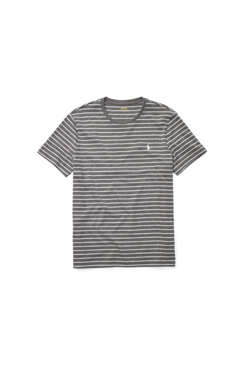 Férfi póló, Ralph Lauren, pamut, szürke/fehér, L