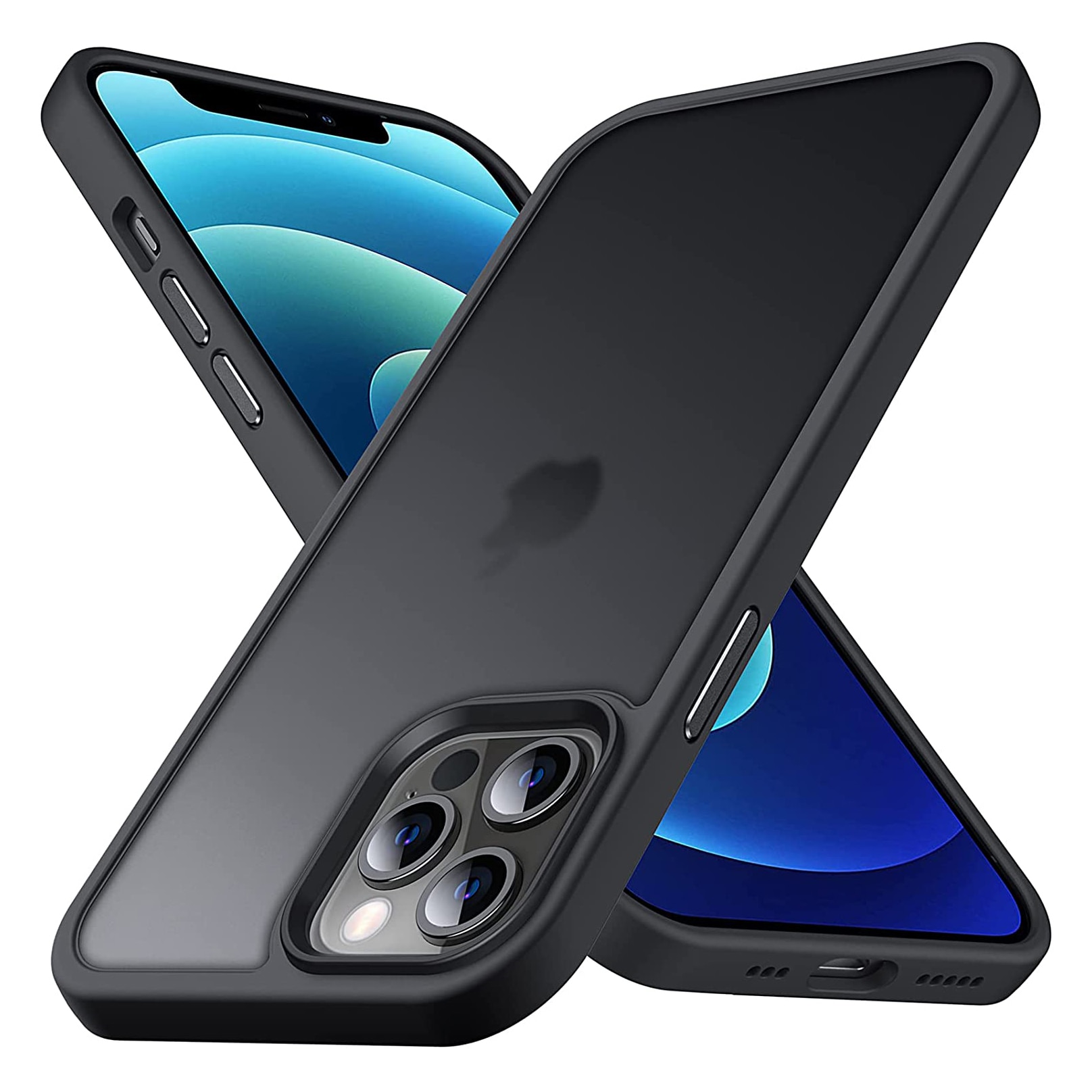 Husa pentru IPhone 12 / 12 PRO, MobileSmart, Hybrid ultra slim, carcasa spate Antisoc, Negru