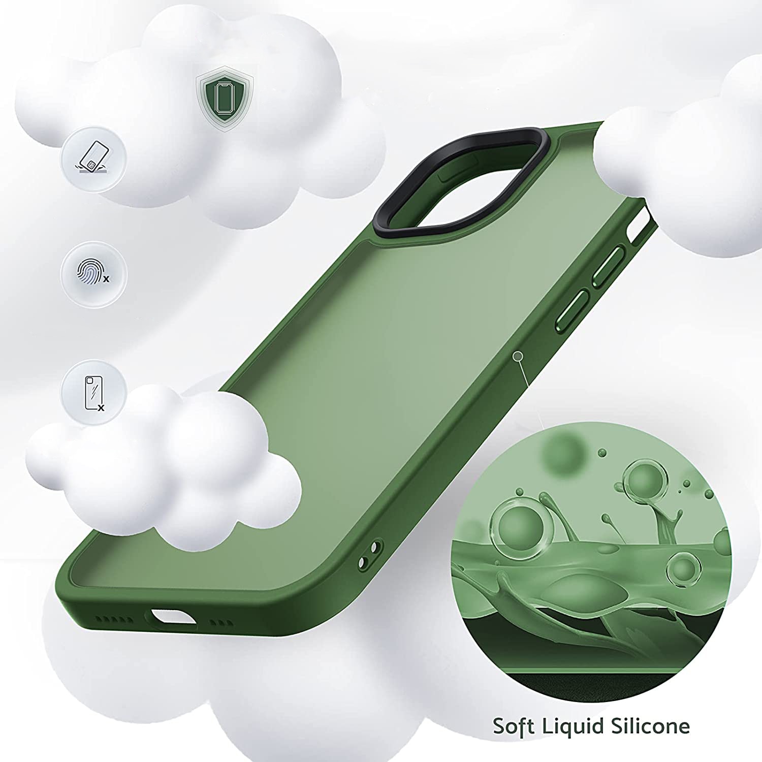 Husa pentru IPhone 12 PRO MAX, MobileSmart, Hybrid ultra slim, carcasa spate Antisoc, Verde