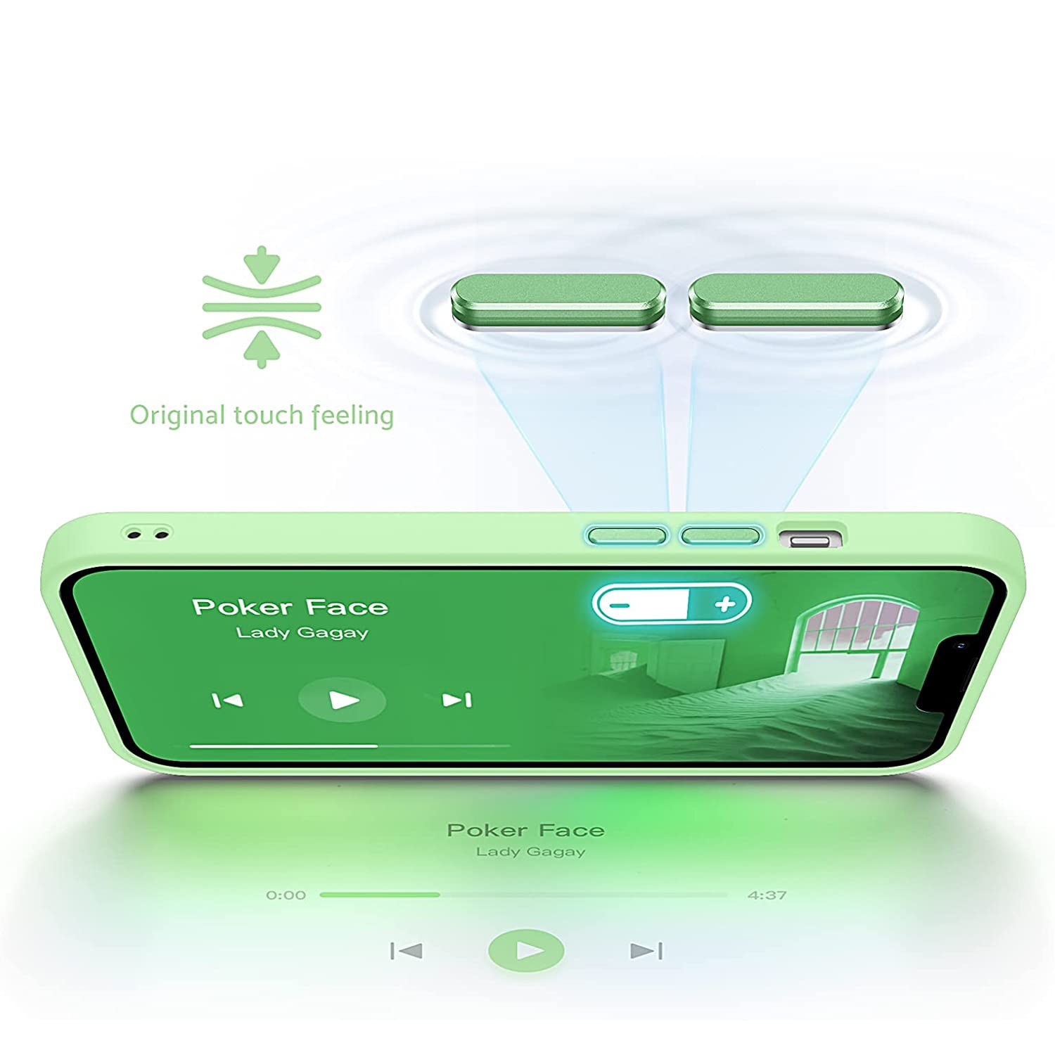 Husa pentru IPhone 13 PRO MAX, MobileSmart, Hybrid ultra slim, carcasa spate Antisoc, Light Green