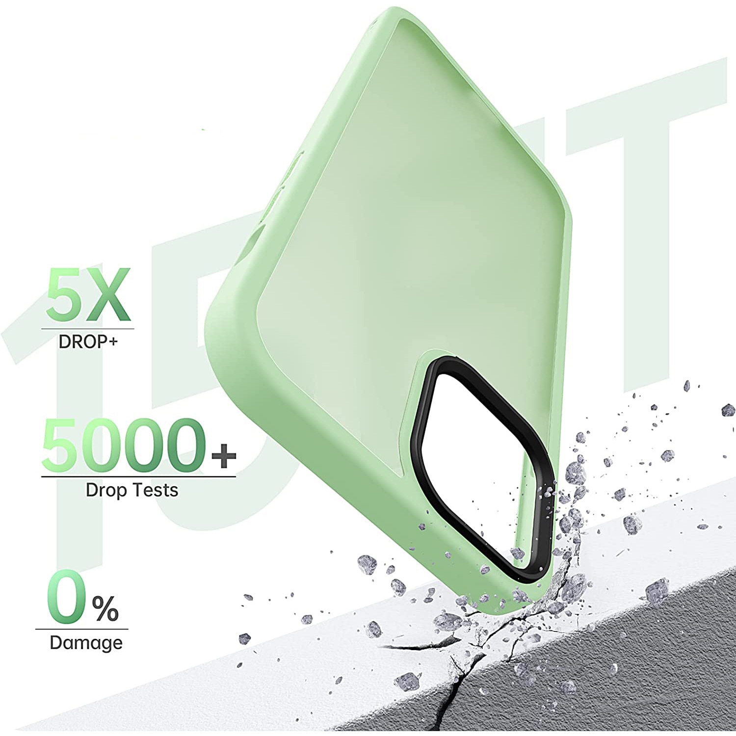 Husa pentru IPhone 13 PRO MAX, MobileSmart, Hybrid ultra slim, carcasa spate Antisoc, Light Green