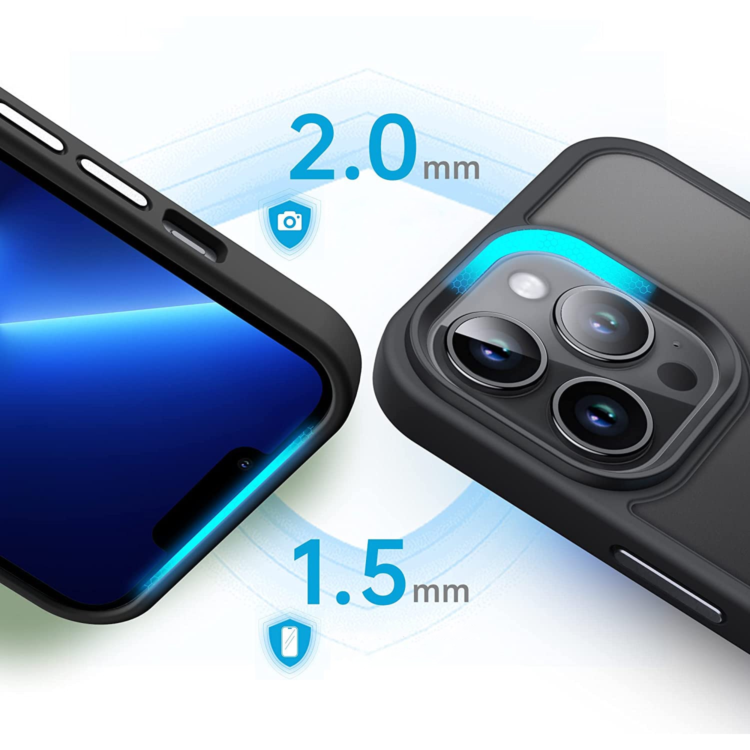 Husa pentru IPhone 13 PRO MAX, MobileSmart, Hybrid ultra slim, carcasa spate Antisoc, Negru