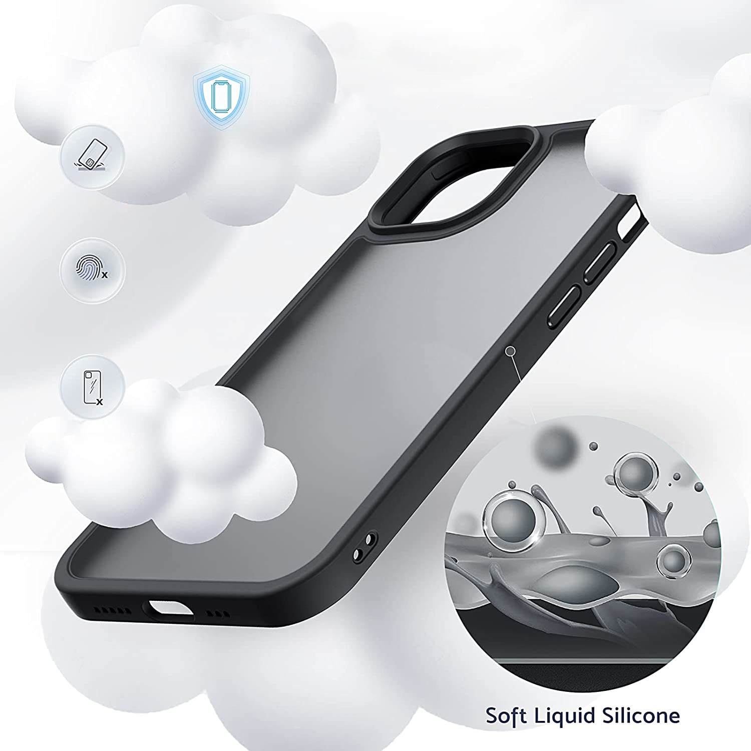Husa pentru IPhone 12 / 12 PRO, MobileSmart, Hybrid ultra slim, carcasa spate Antisoc, Negru