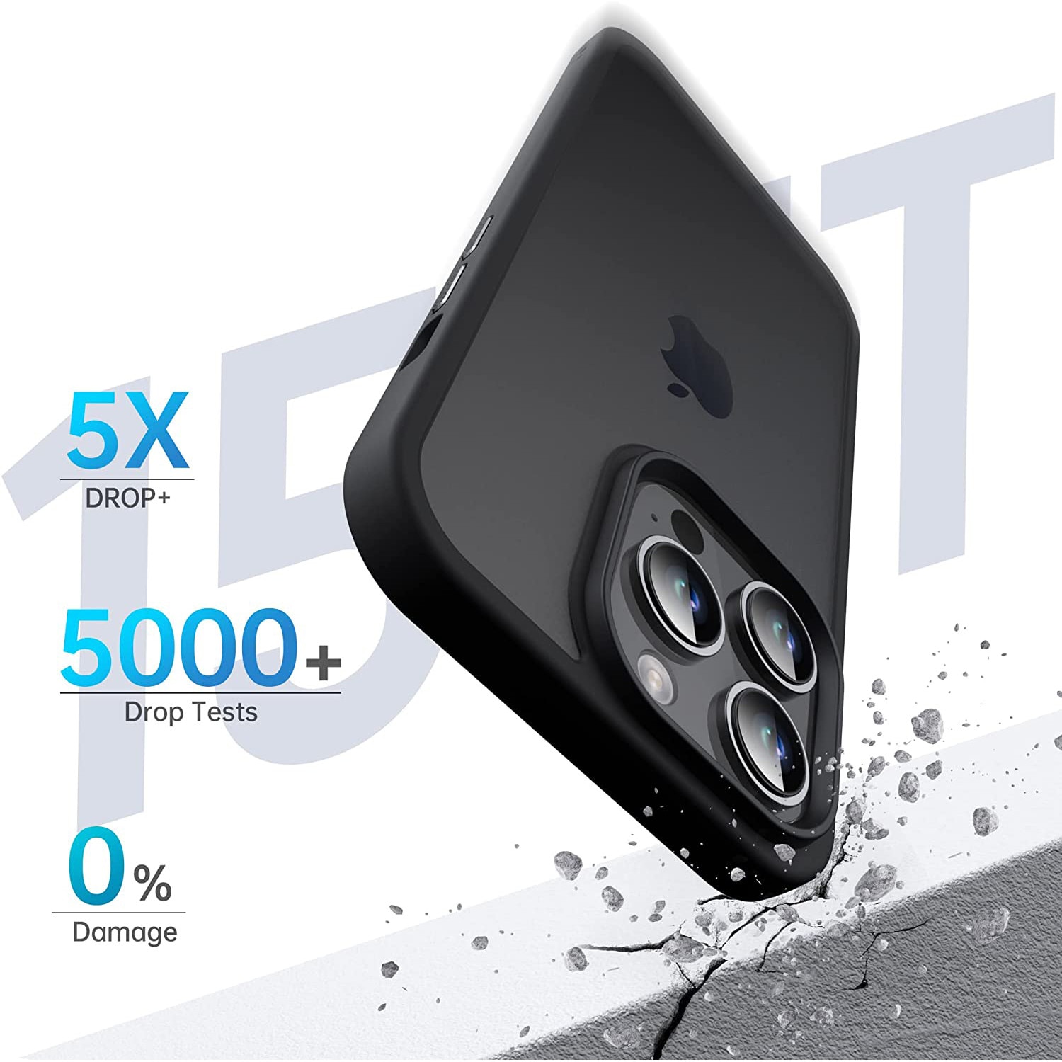 Husa pentru IPhone 14 PRO, MobileSmart, Hybrid ultra slim, carcasa spate Antisoc, Negru
