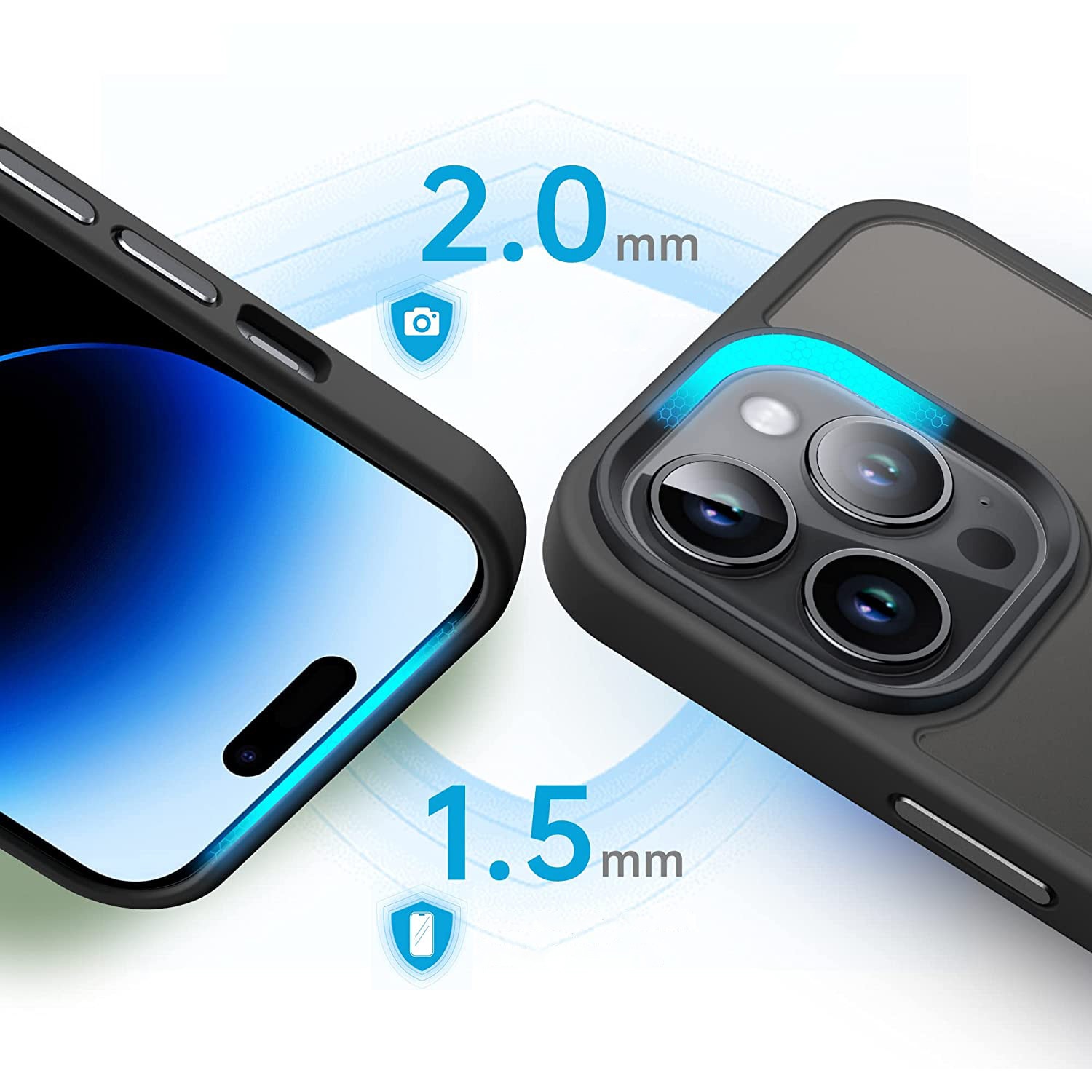 Husa pentru IPhone 14 PRO, MobileSmart, Hybrid ultra slim, carcasa spate Antisoc, Negru