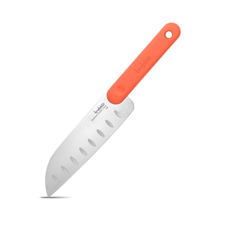 Cutit santoku Trebonn, Inox, antiderapant, portocaliu, 35x9x2,5cm