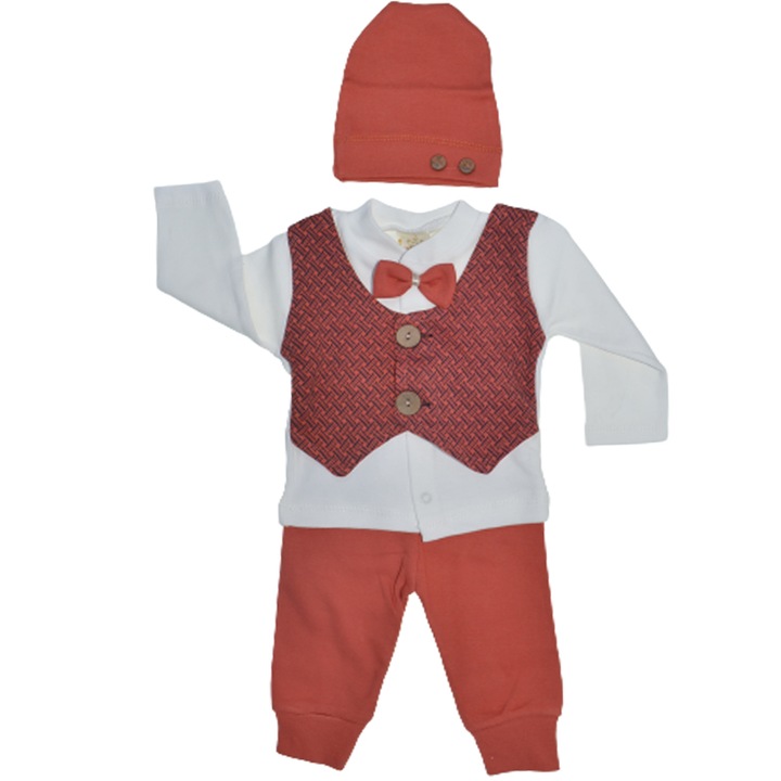 Compleu elegant 3 piese pentru baieti Ozce OZ7654-68, Rosu 94726
