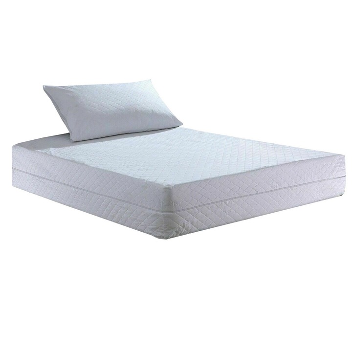 METRU PATRAT 2 részes készlet, matracvédő és párnahuzat, cipzárral, steppelt, Négyzetméteres, 80x200-as matrachoz