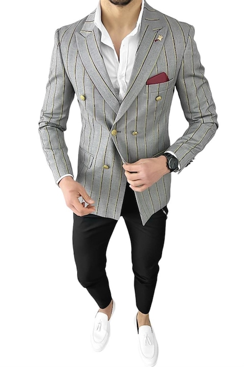 Мъжко яке, deHaine, елегантно, 10570, сиво, Сив