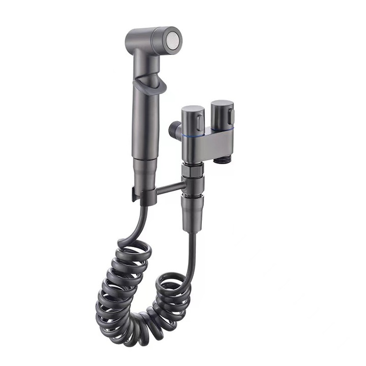 Душ с функция биде, Wallalla, месинг/ABS, 2 м, сив