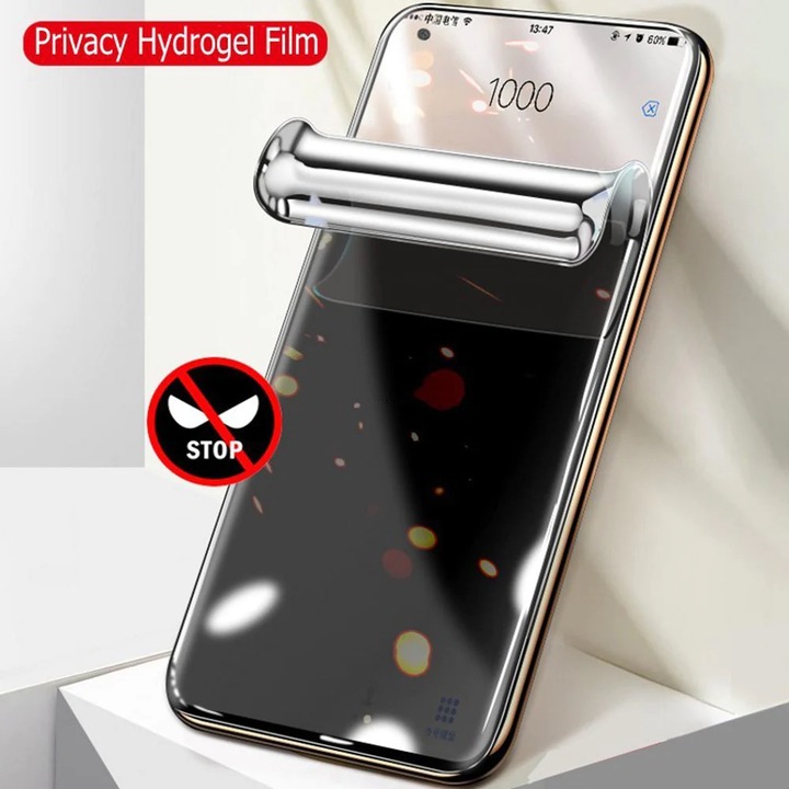 Privacy PVB силиконов филм Command, съвместим с Asus ROG Phone 6D Ultimate, Ultimate Protection, Optic HDClear, Ultra Thin, Anti Slip, Simple Installation, Precisely Engineered
