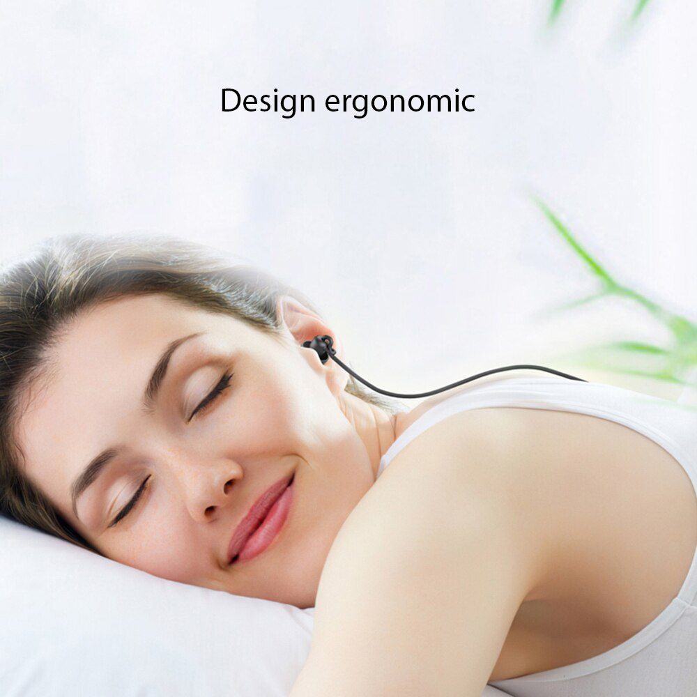 Casti hands-free in-ear, conector audio Jack 3.5 mm, Microfon HD, 1.2 m Sleep Earphones, Negru, KOF-BBL7931