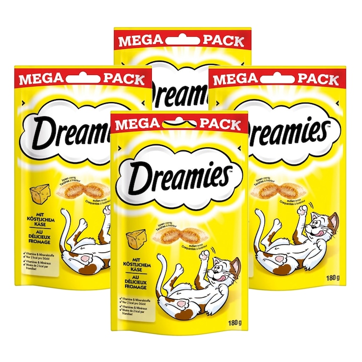 Dreamies megapack jutalomfalat macskák számára sajttal, 4x180g