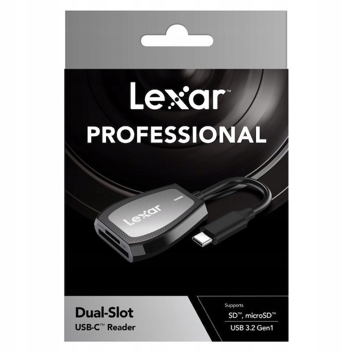 Cititor de carduri profesional USB-C cu dublu slot Lexar