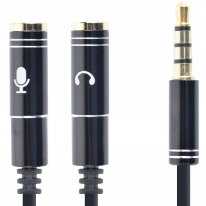 Adapter Stereo Mini Jack 3.5 - mikrofon + fejhallgató