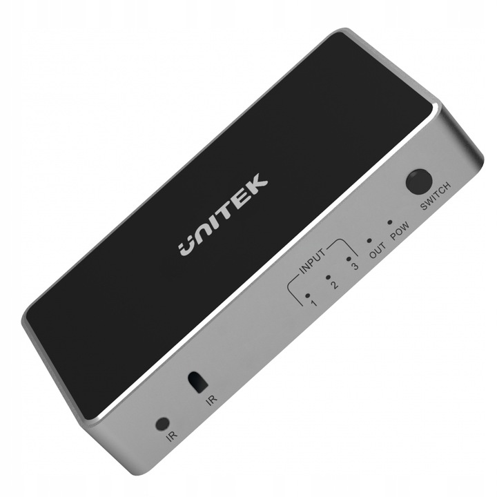 HDMI jelkapcsoló, Unitek, 1.4b 3 IN-1 OUT 4K, fekete