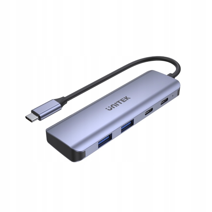 Unitek Hub, USB-C 3.1, USB-A, 5 Gbps, алуминий, сив