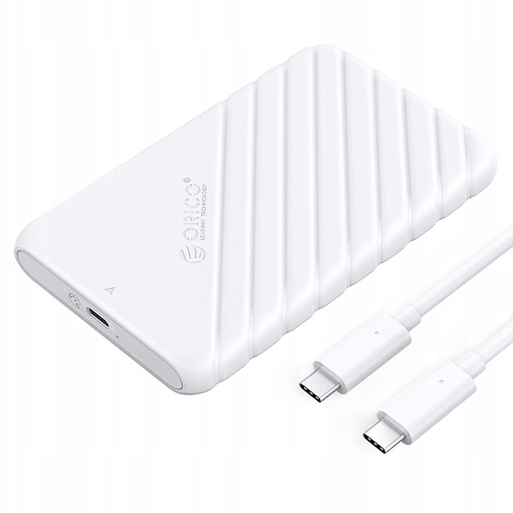 Калъф за твърд диск USB-C 3.1, Orico, 2.5", Бял