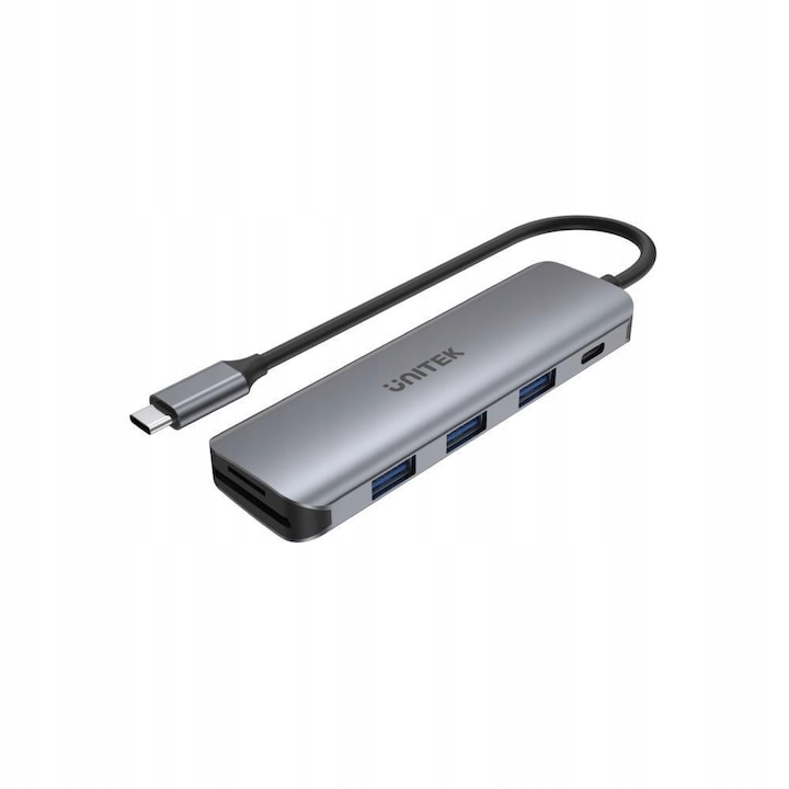 ХЪБ Unitek, USB-C/3xUSB 3.1, Сребрист
