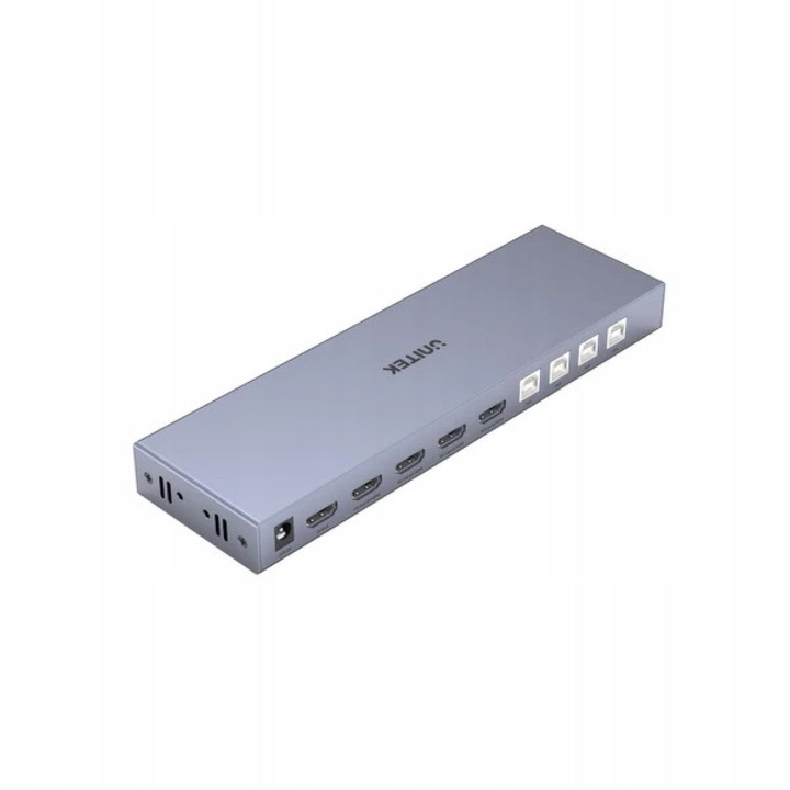 KVM Switch 4 az 1-ben kimenet, Unitek, fém, 4K, HDMI 2.0, ezüst