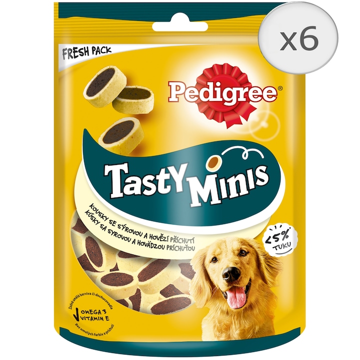 Pedigree Tasty Minis Cheesy Nibbles, 6x140g