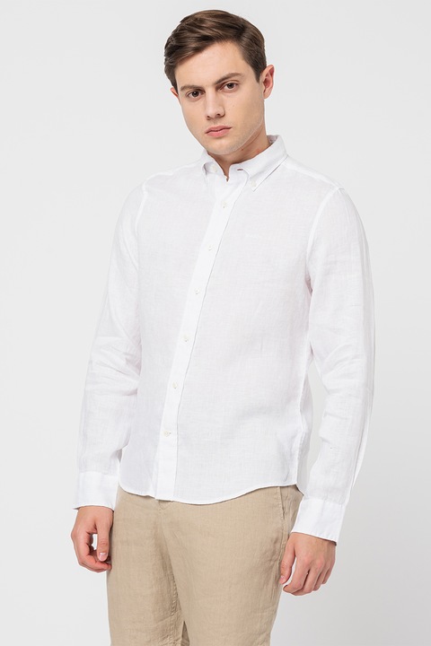 Gant, Вталена риза от лен, Бял