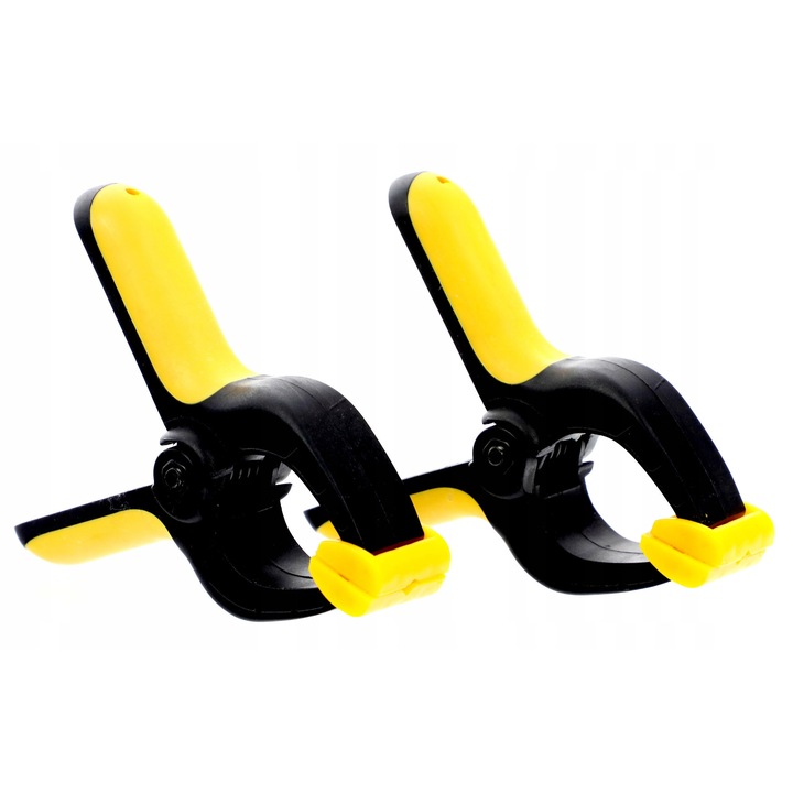 Set Cleme Cu Arc Pentru Fixare, Drel, Lungime Totala 21 cm, Latime Maxima De Deschidere Aprox 10 cm, Tip De Clema Cu Arc, Material Plastic, Dimensiuni 21 x 10 cm, 2 Buc