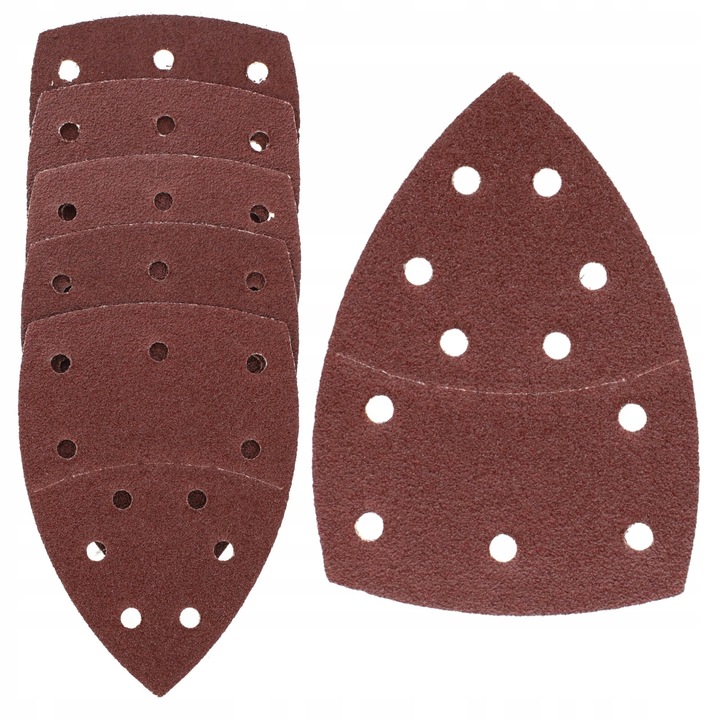 Hartie Abraziva Delta Pentru Polizor, Drel, Delta, Tip: Hartie Abraziva Delta, Numar De Gauri: 11, Granulatie: 180, Utilizare: Pentru Slefuirea Colturilor Mai Mici De 90°, 102 mm x 152 mm, 5 Bucati
