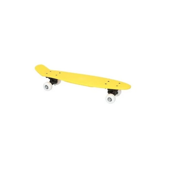 Skateboard No Fear pentru copii, 57x15x9cm PP/PVC, Galben