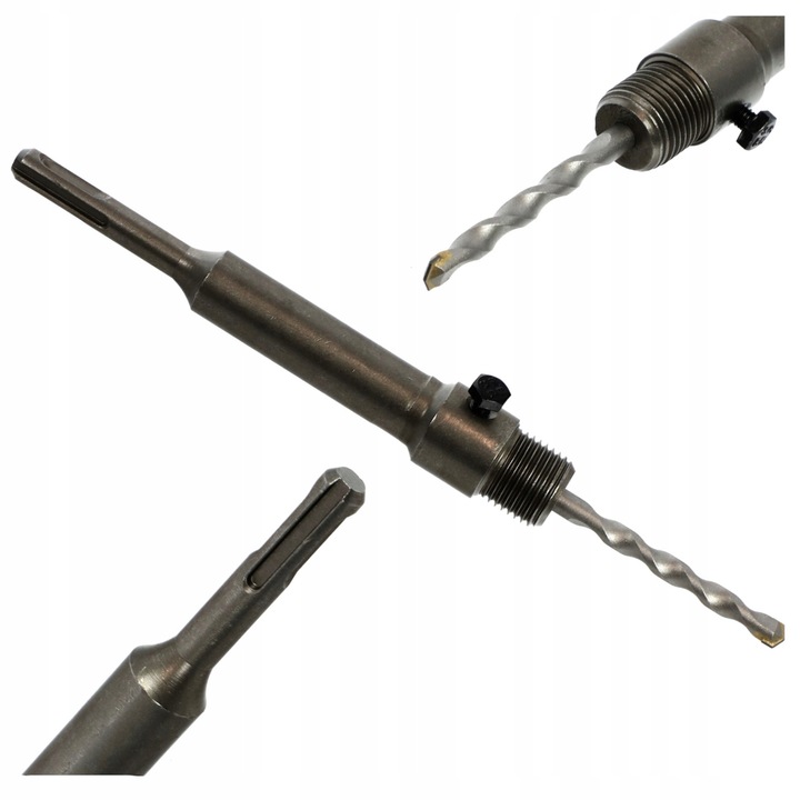 Adaptor Sds Plus Cu Burghiu De Ghidare, Otel, Lungime Adaptor: 110 mm, Material: Otel, Tip Montare: Sds Plus, Dimensiune Filet De Conectare: Filet M22, 110 mm, 3 Piese