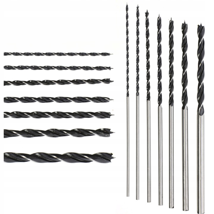 Set 7 burghie pentru lemn Drel, 4-12mm, Otel