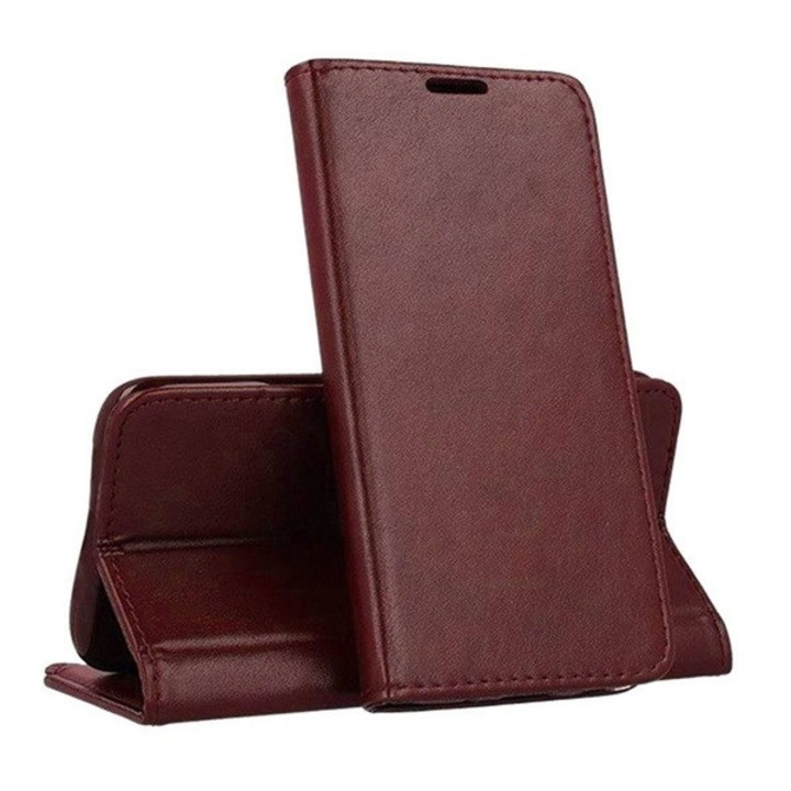 Samsung Galaxy A14 5G (SM-A146), Samsung Galaxy A14 4G (SM-A145) Tok álló, bőr hatású (FLIP, oldalra nyíló, asztali tartó funkció) BURGUNDY