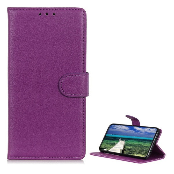Samsung Galaxy A14 5G (SM-A146), Samsung Galaxy A14 4G (SM-A145) Tok álló, bőr hatású (FLIP, oldalra nyíló, asztali tartó funkció, prémium) LILA