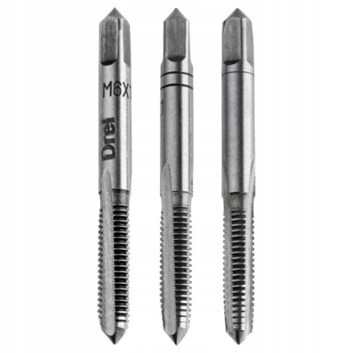 Set Tarozi Metric Manual, Drel, Dimensiune M6, Pasul Filetei 1,0 mm, Tipul Filetei Metric, Material Otel Aliat Pentru Unelte, 3 Buc