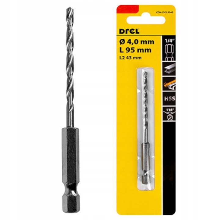 Burghiu metal, Bobimarket, HEX 1/4 Quick Change, otel rapid HSS, precizie 118 grade, gaurire eficienta, durabilitate, slefuit