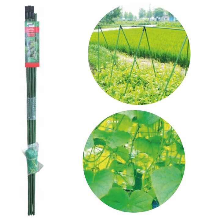 Cadru de gradina cu plasa pentru vita de vie din metal, Verde, 1,8 x 3.2 m