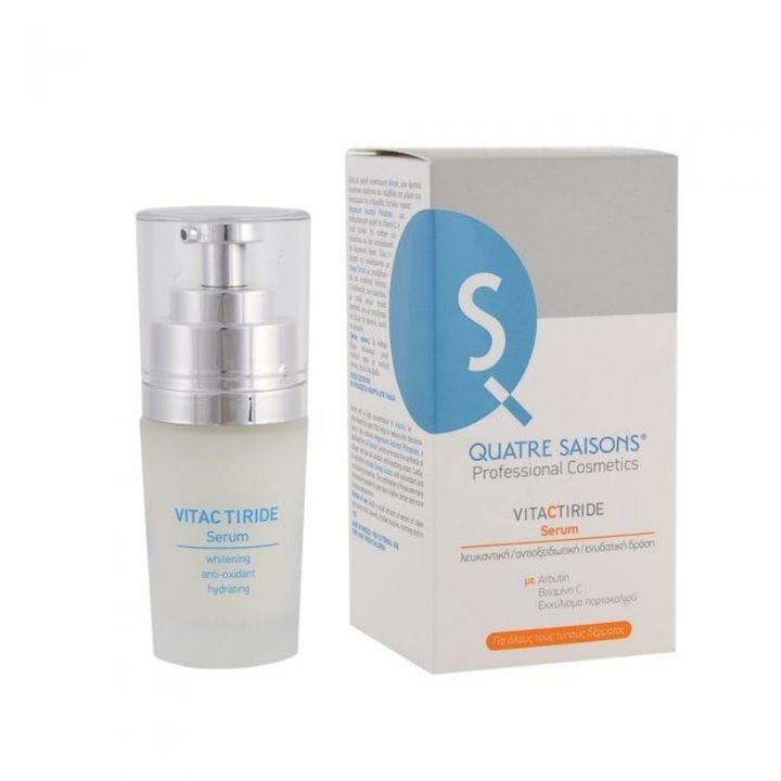 Ser hidratant pentru ten Vitactiride, QS Professional Cosmetics, 30 ml, Alb/Albastru