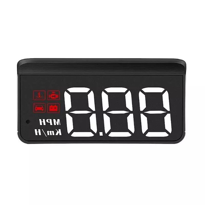 Head Up Display SIKS, Model M3, Ecran Pentru Parbriz, OBD 2/OBDII, Alarma Automata, Negru