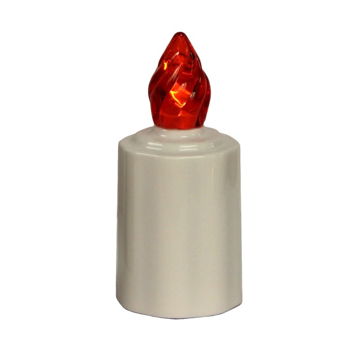 Set 3 x Candela Electronica din Plastic Alb, 88 Zile, Baterii Incluse