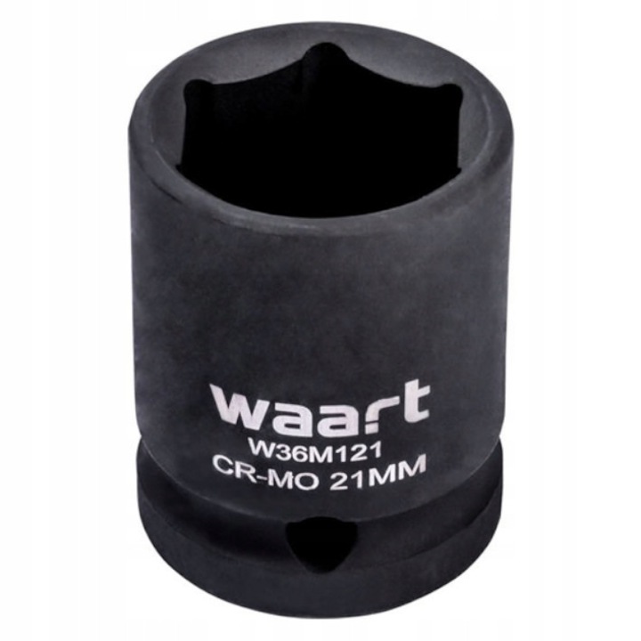 Cap Hexagonal, Waart, 21 x 38 mm, Material Otel Crom-Molibden, Montaj 1/2", Rezistenta La Coroziune, Utilizare Pentru Cheie Cu Impact, Argintiu