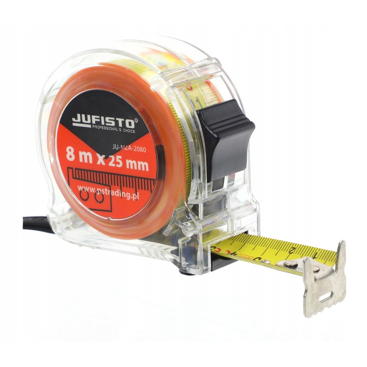 Ruleta cu suport si blocare, Jufisto, 8 m x 25 mm