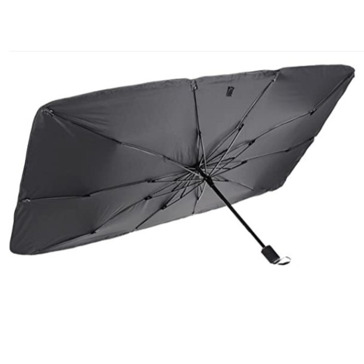 Parasolar auto tip umbrela, negru, 130X75cm