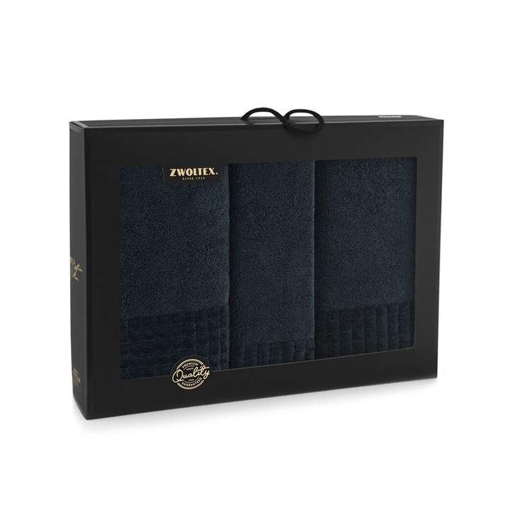 Комплект 3 кърпи Zwoltex, Paulo 3 AB, Черно